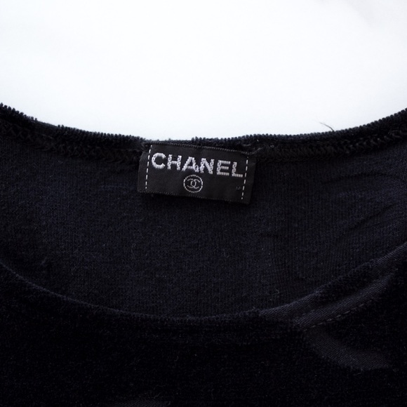 Iconic Chanel Vintage Spring 1996 Black CC Logo Velour 96P Mini Dress - Picture 7 of 16